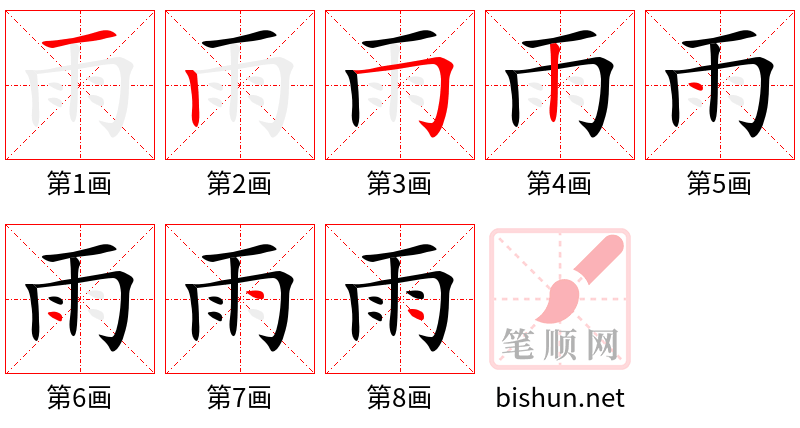 雨 笔顺规范