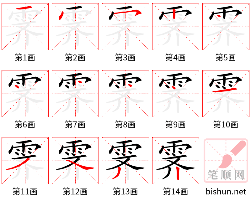 霁 笔顺规范