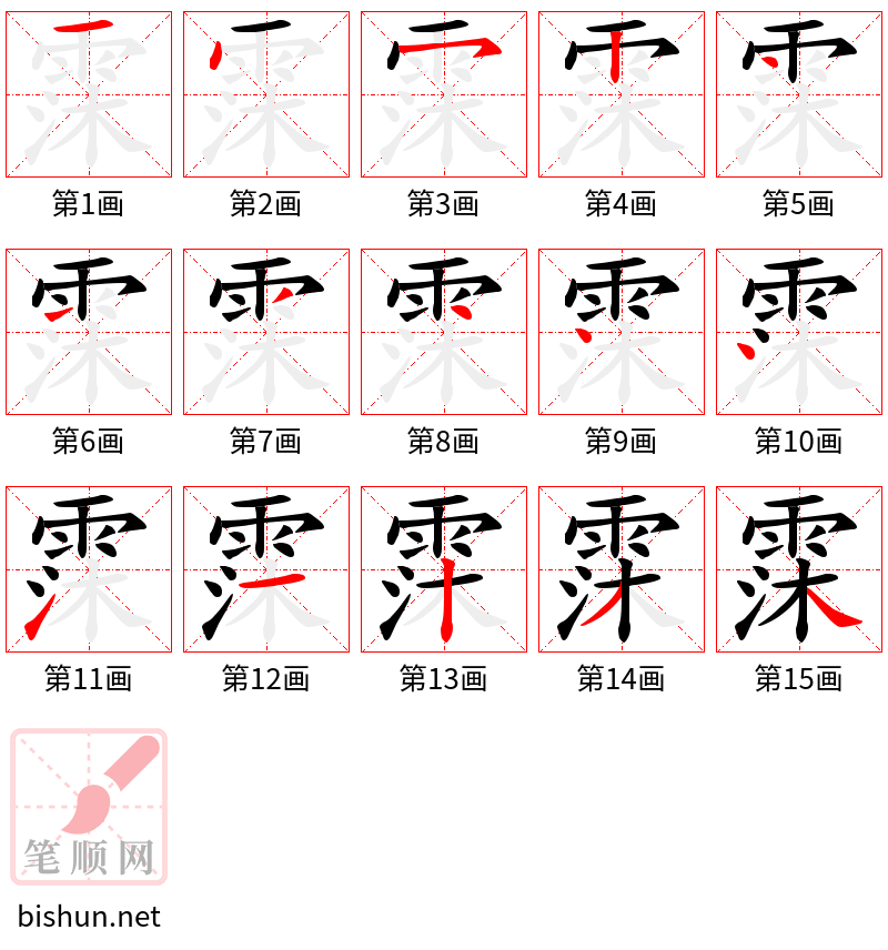 霂 笔顺规范