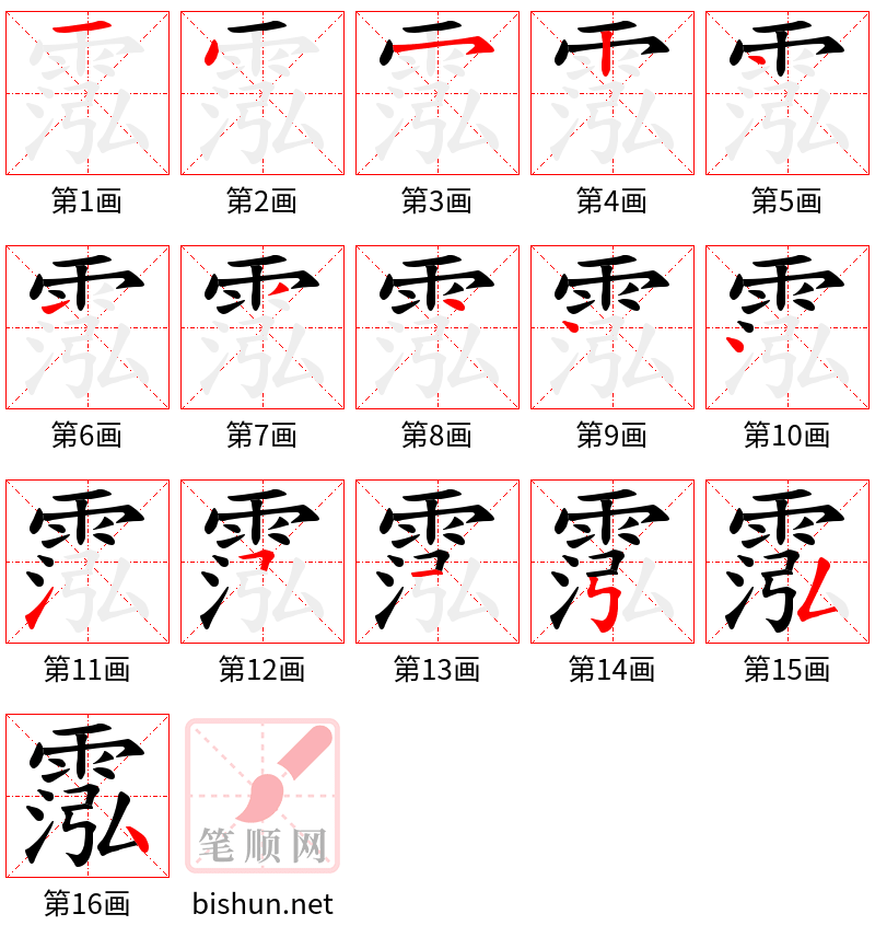 霐 笔顺规范