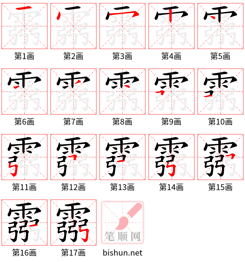 霛 笔顺规范