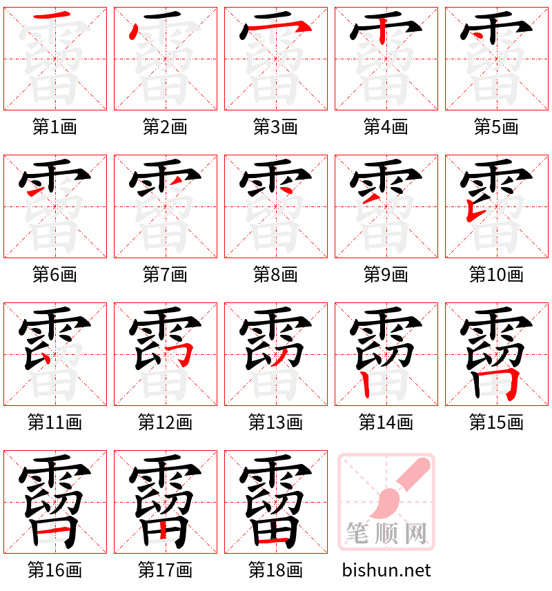 霤 笔顺规范