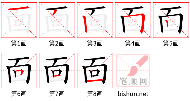 靣 笔顺规范