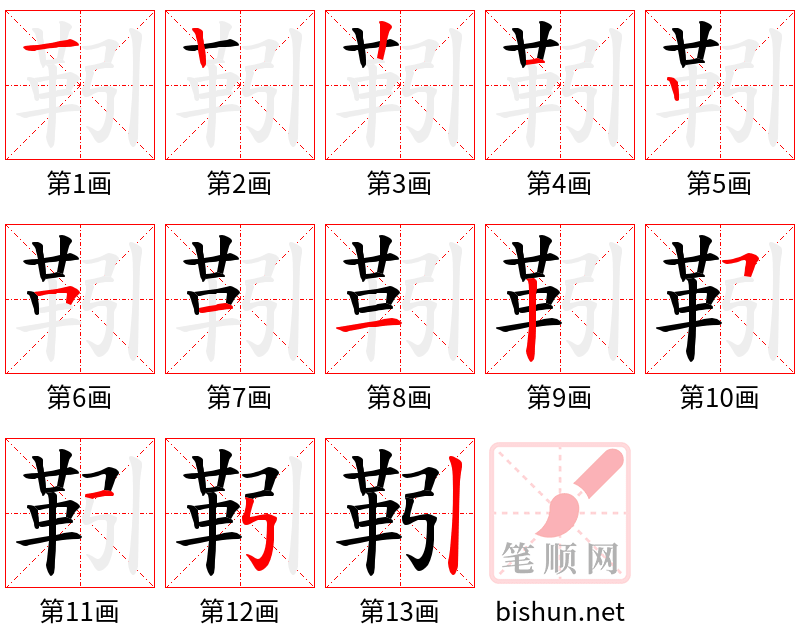 靷 笔顺规范