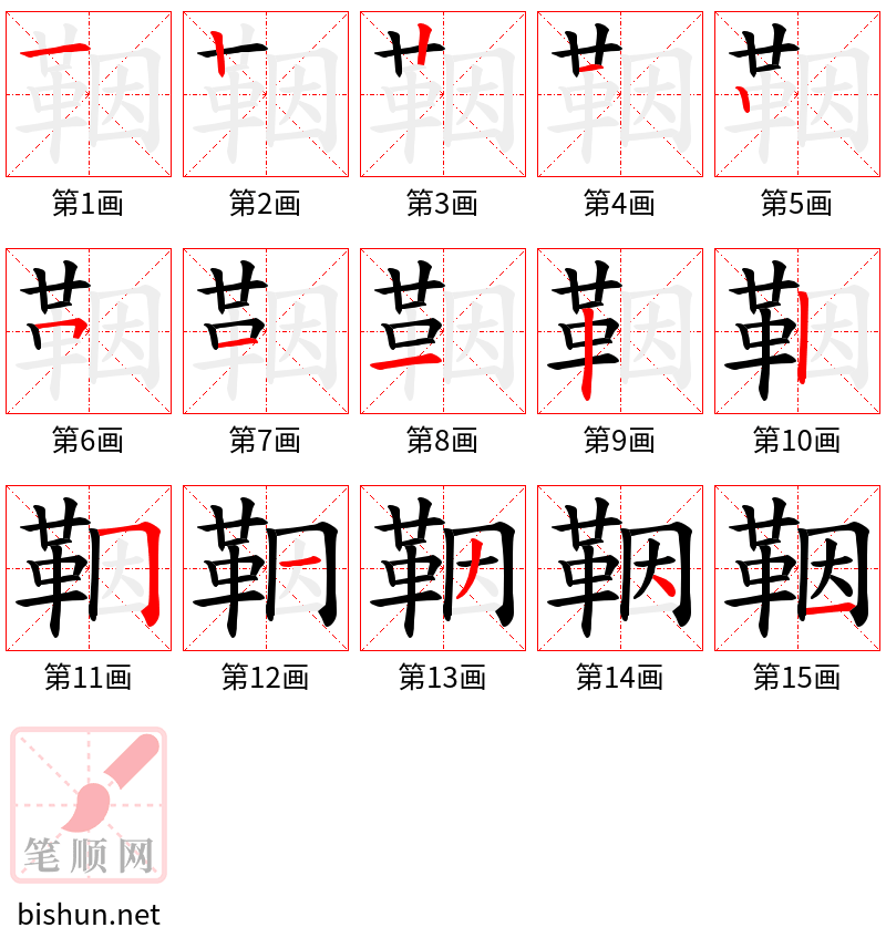 鞇 笔顺规范