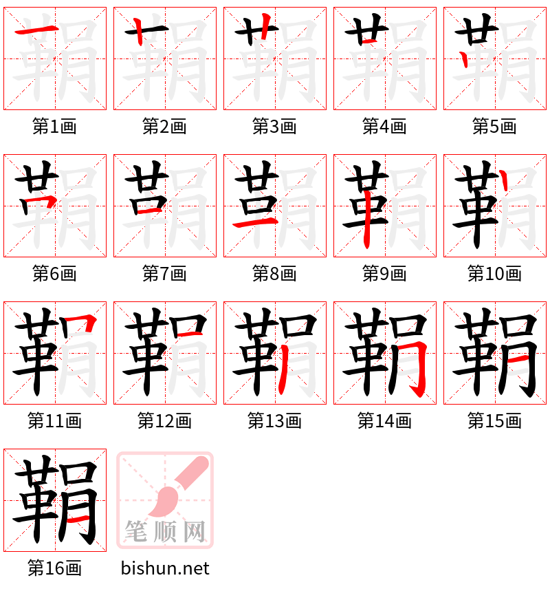 鞙 笔顺规范