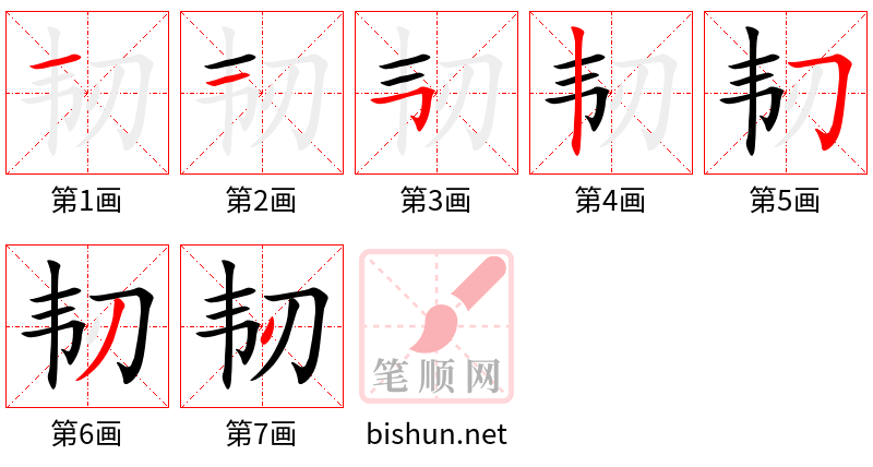 韧 笔顺规范