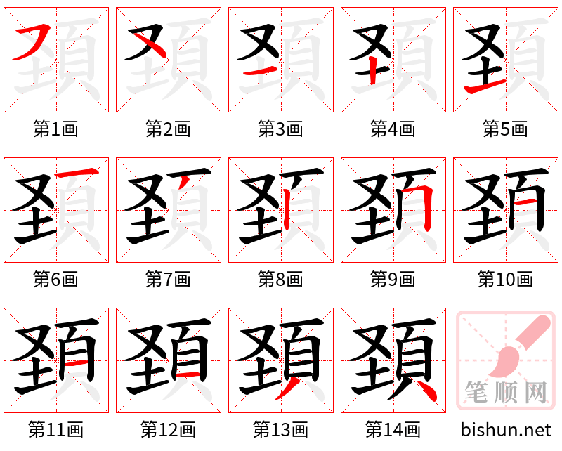 頚 笔顺规范