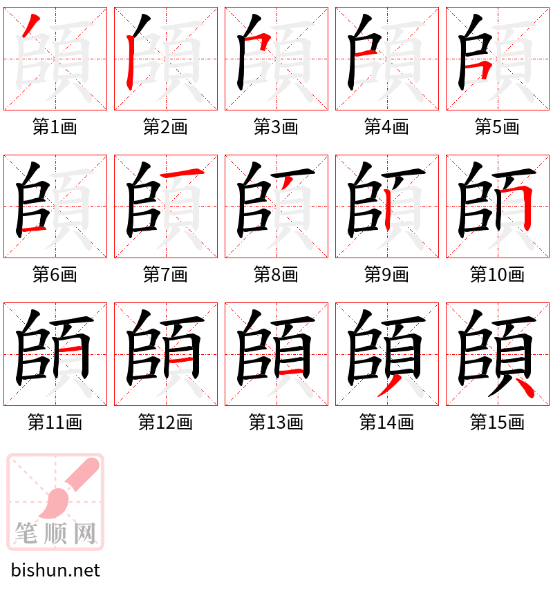 頧 笔顺规范