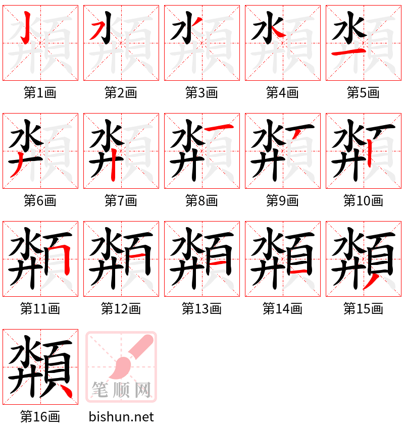 頮 笔顺规范