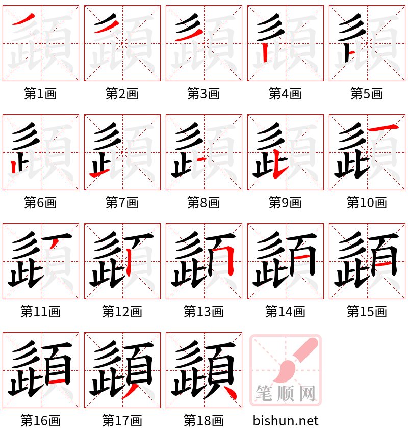 頿 笔顺规范