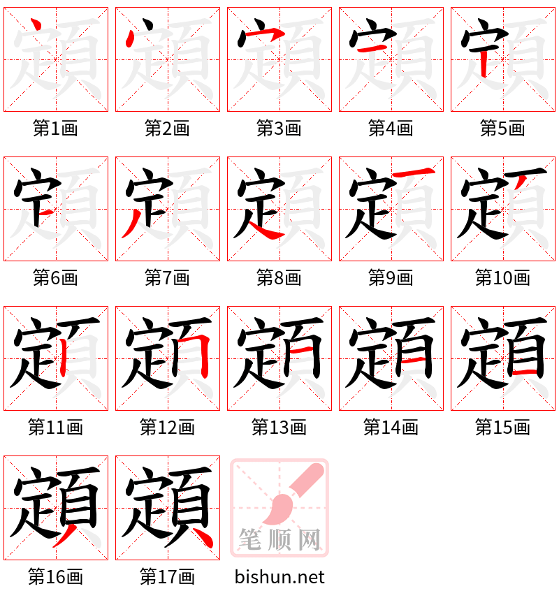 顁 笔顺规范