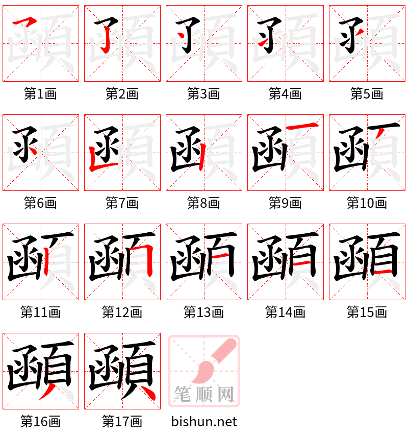 顄 笔顺规范