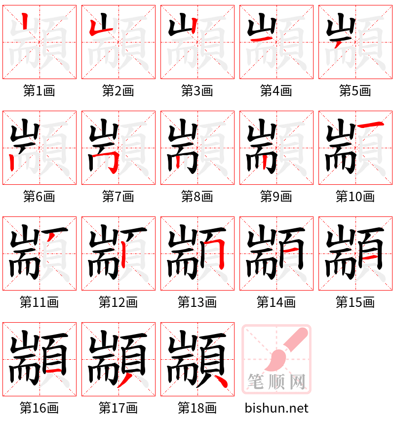 顓 笔顺规范