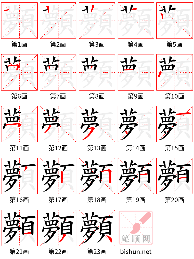 顭 笔顺规范