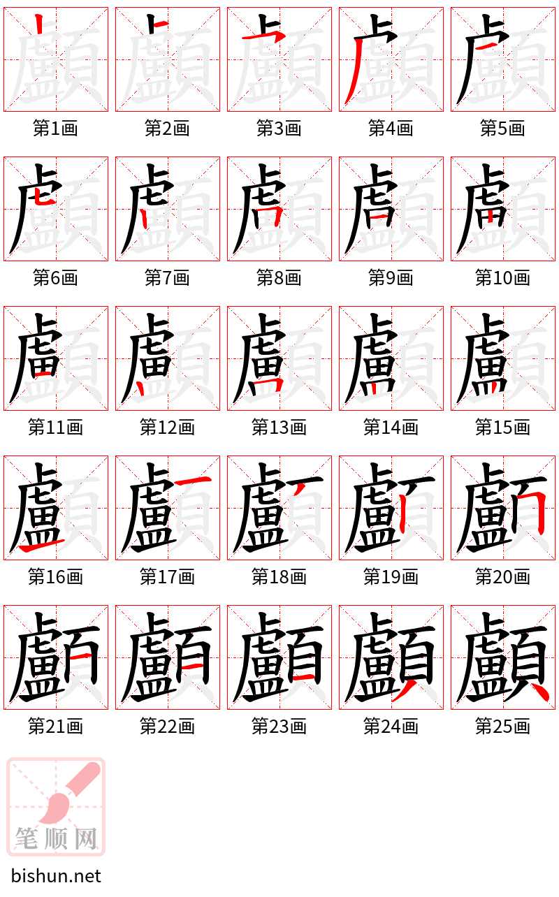 顱 笔顺规范