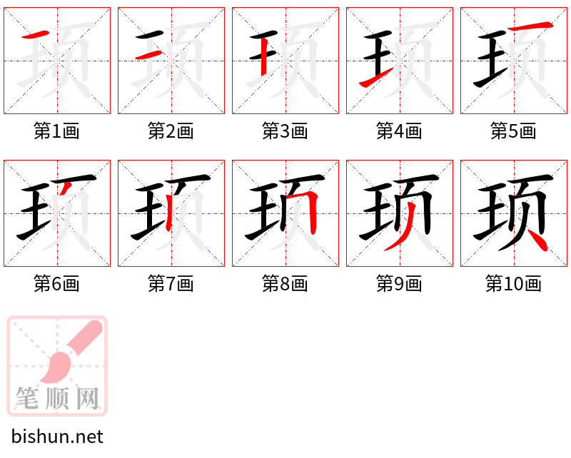 顼 笔顺规范