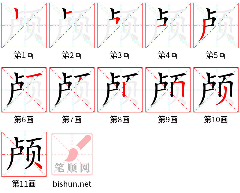 颅 笔顺规范