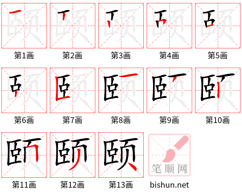 颐 笔顺规范