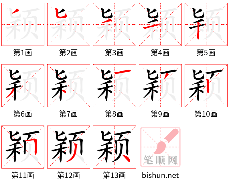 颖 笔顺规范