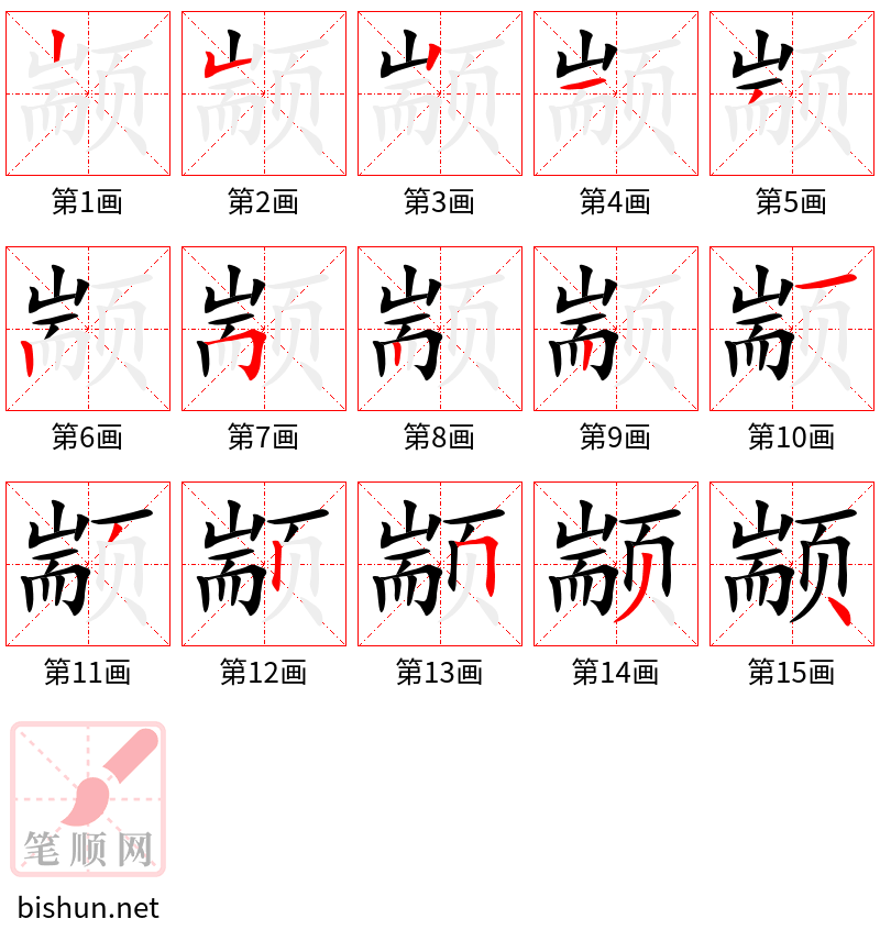 颛 笔顺规范