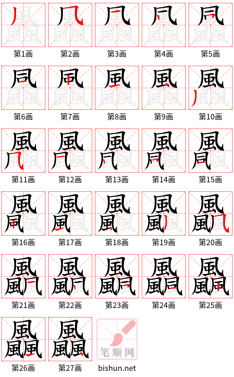 飍 笔顺规范