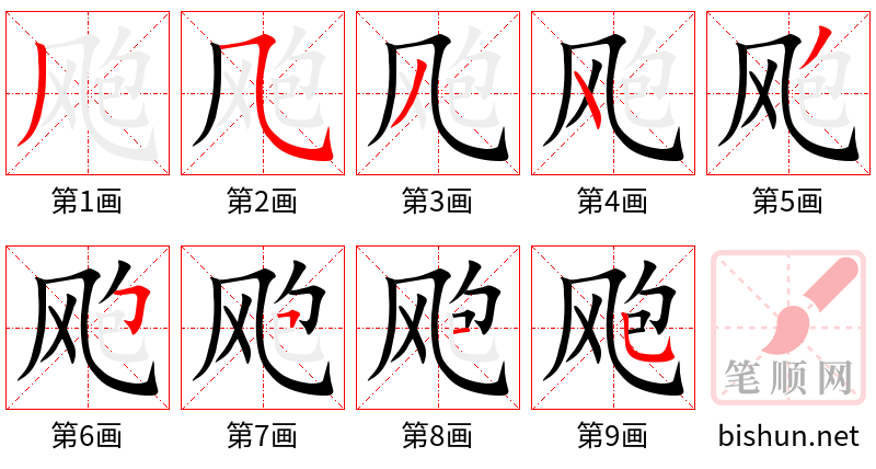 飑 笔顺规范