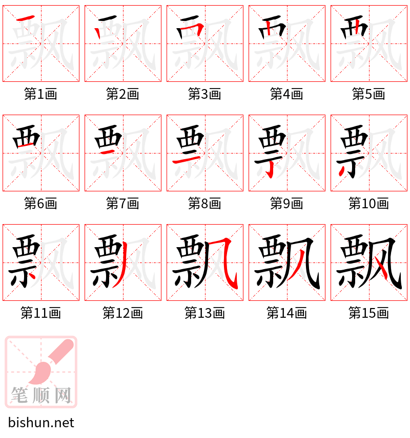 飘 笔顺规范