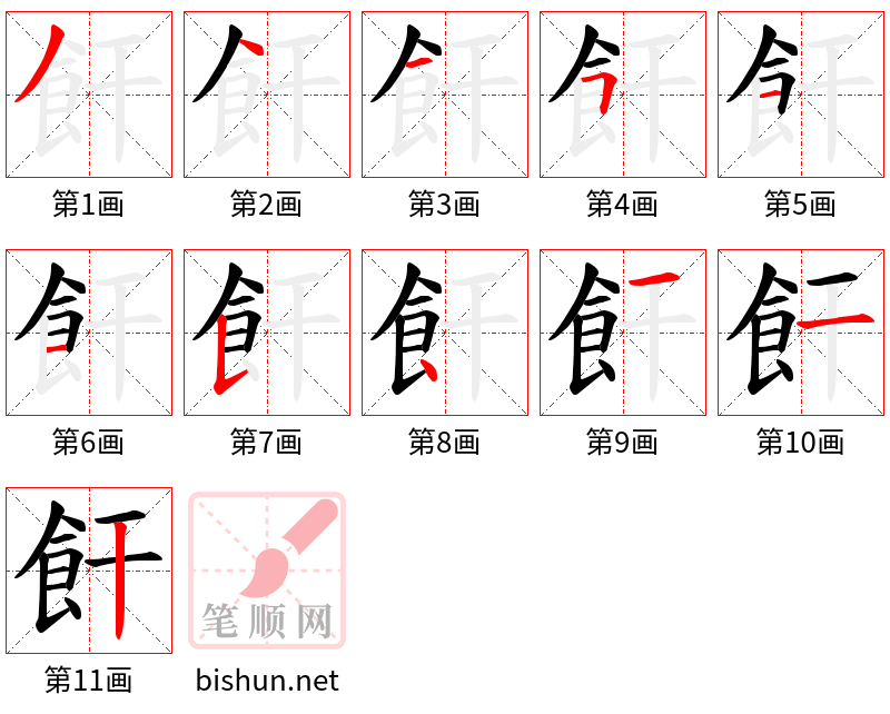 飦 笔顺规范