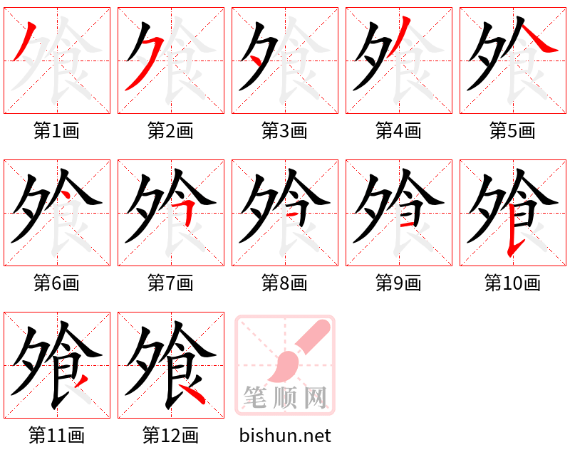 飧 笔顺规范