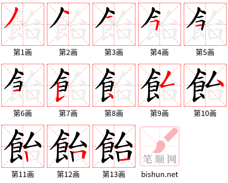 飴 笔顺规范