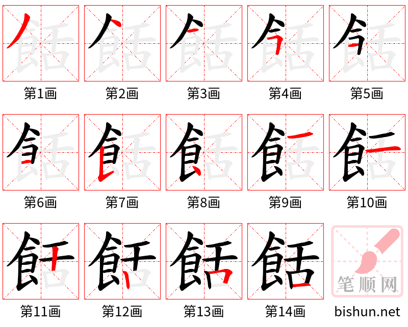 餂 笔顺规范