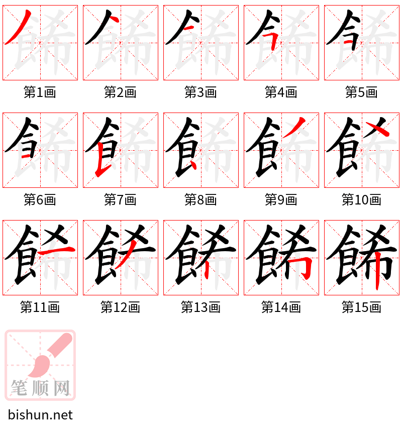 餙 笔顺规范