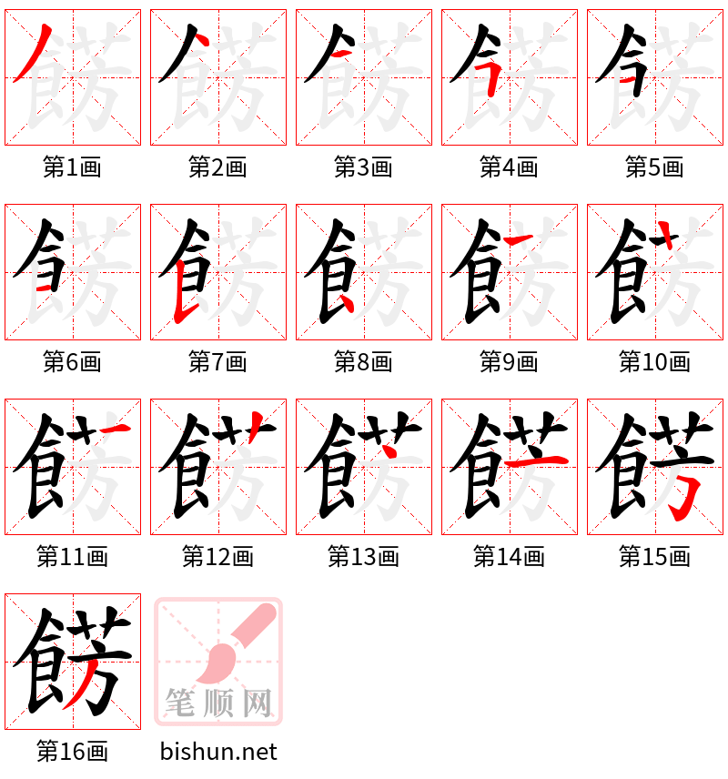 餝 笔顺规范