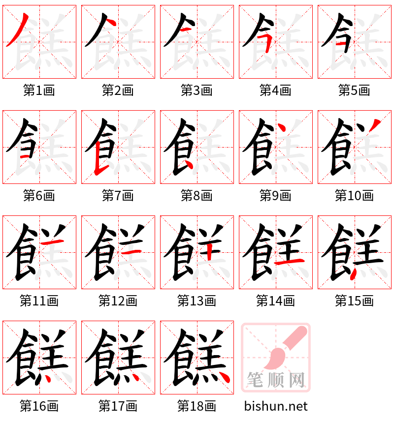 餻 笔顺规范