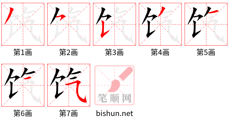 饩 笔顺规范