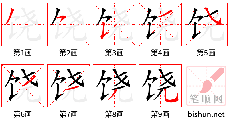 饶 笔顺规范