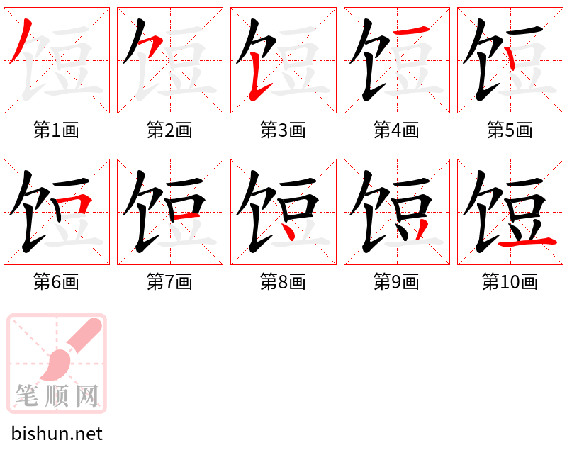 饾 笔顺规范