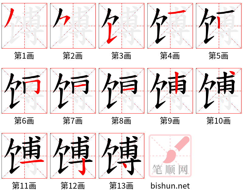 馎 笔顺规范