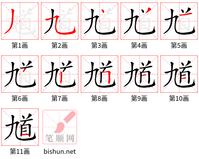 馗 笔顺规范