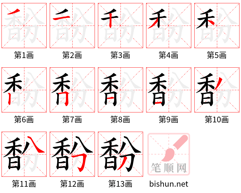 馚 笔顺规范