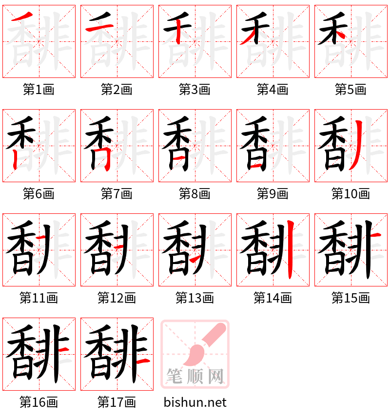 馡 笔顺规范