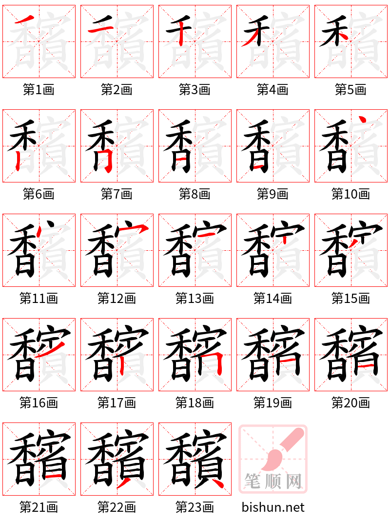 馪 笔顺规范