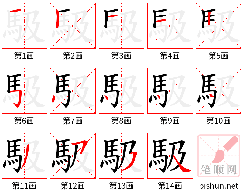 馺 笔顺规范