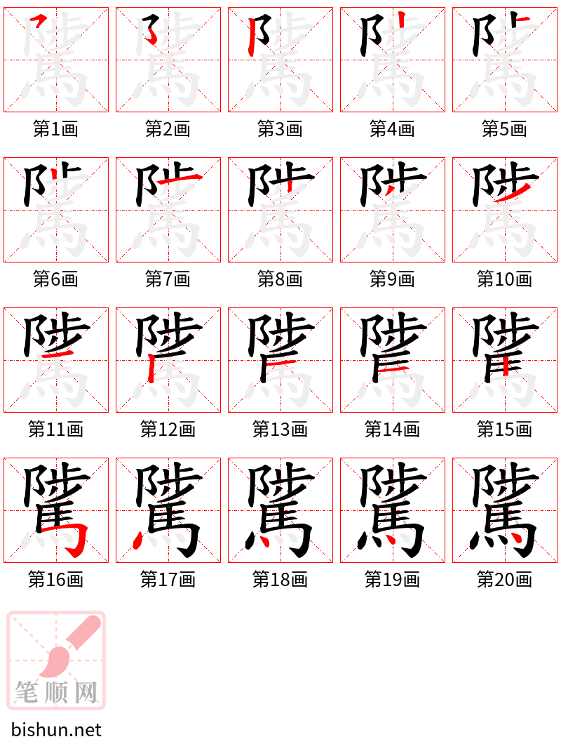 騭 笔顺规范