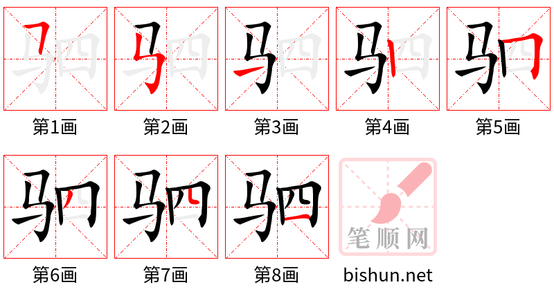 驷 笔顺规范