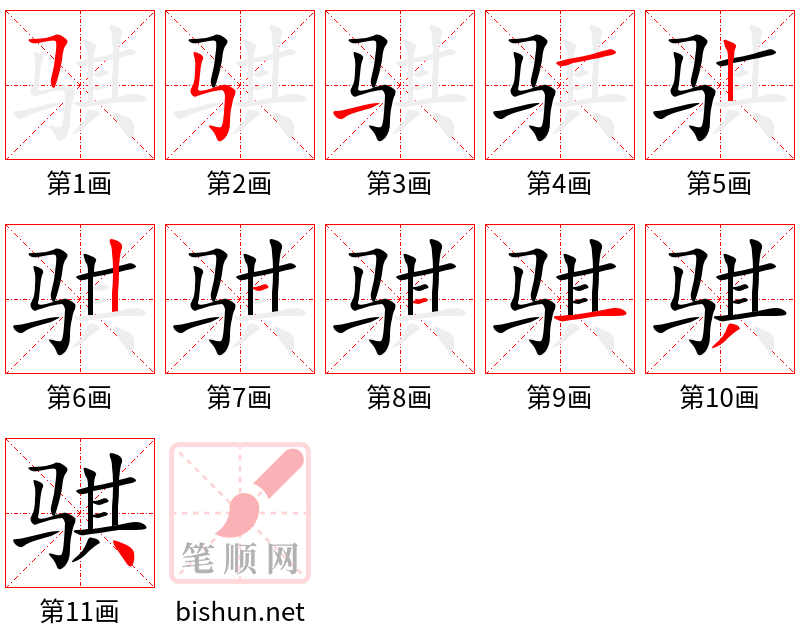 骐 笔顺规范