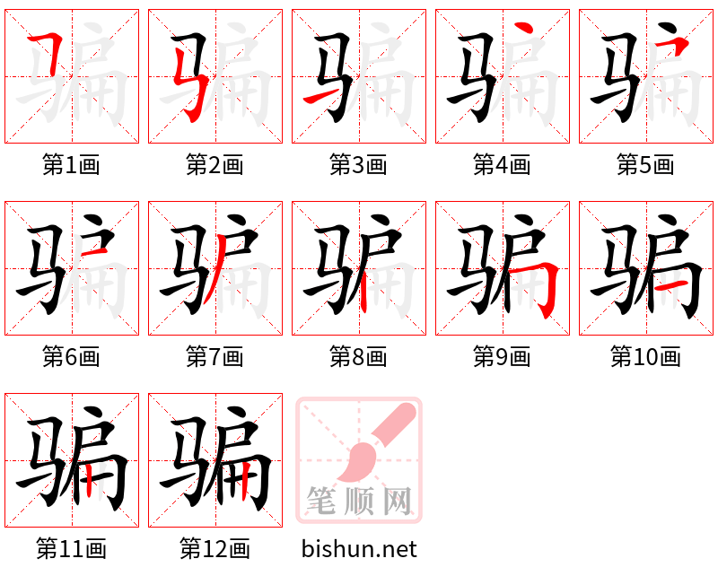 骗 笔顺规范