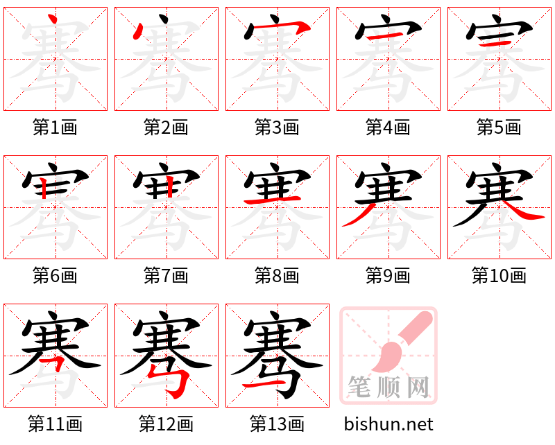 骞 笔顺规范