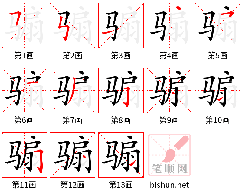 骟 笔顺规范